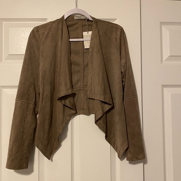 Grey Waterfall Faux Suede Jacket Bought From Nordstrom Rack Size Small NWT Dalia - Picture 5 of 6